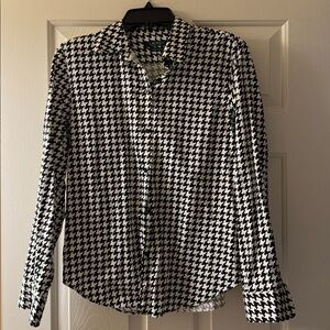 Ralph Lauren Black and White Houndstooth Button Down Shirt